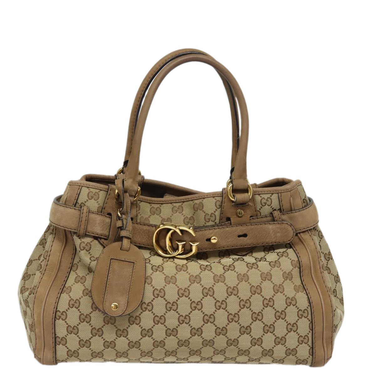 GUCCI GG Canvas Running Hand Bag Beige 247183 Auth yk13303