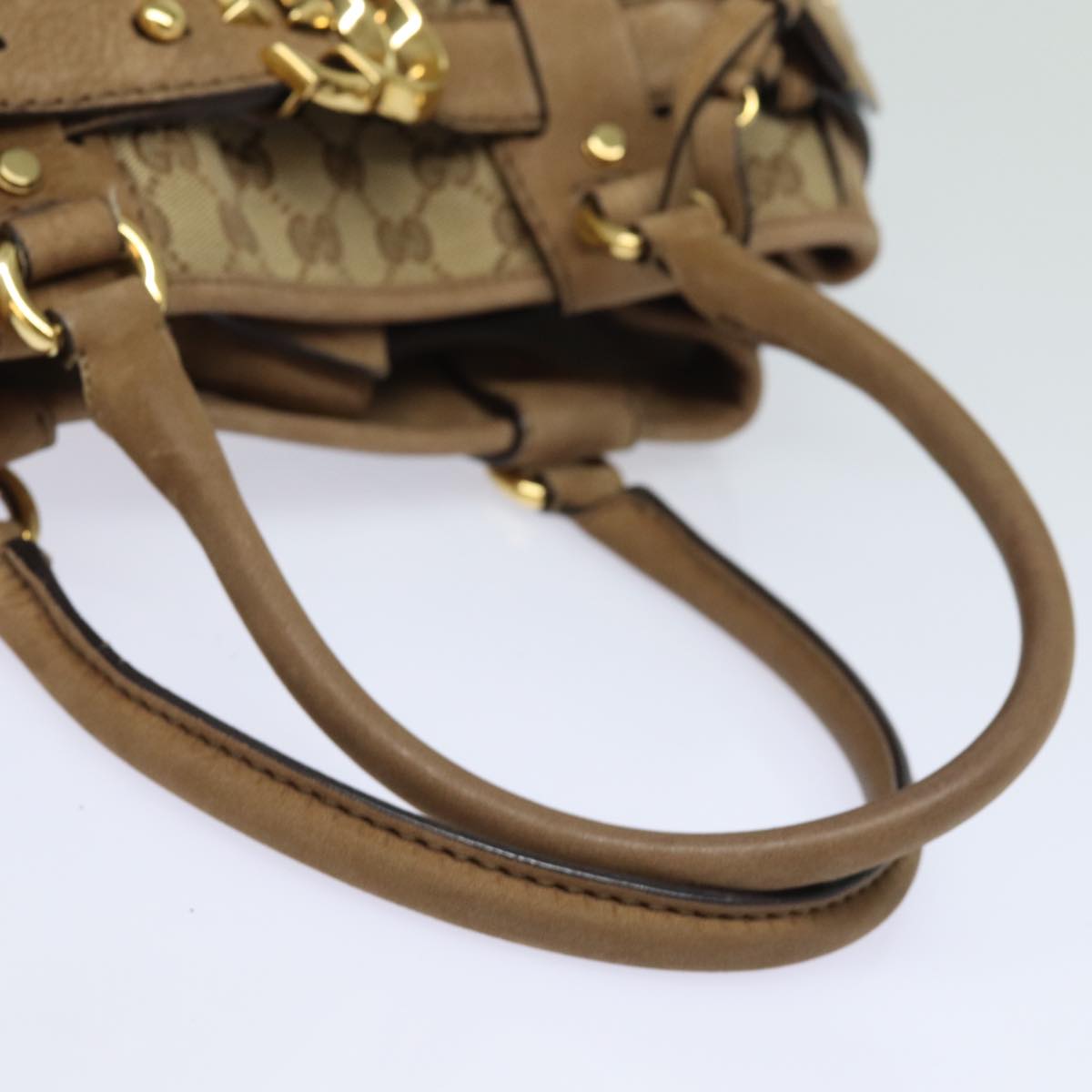 GUCCI GG Canvas Running Hand Bag Beige 247183 Auth yk13303