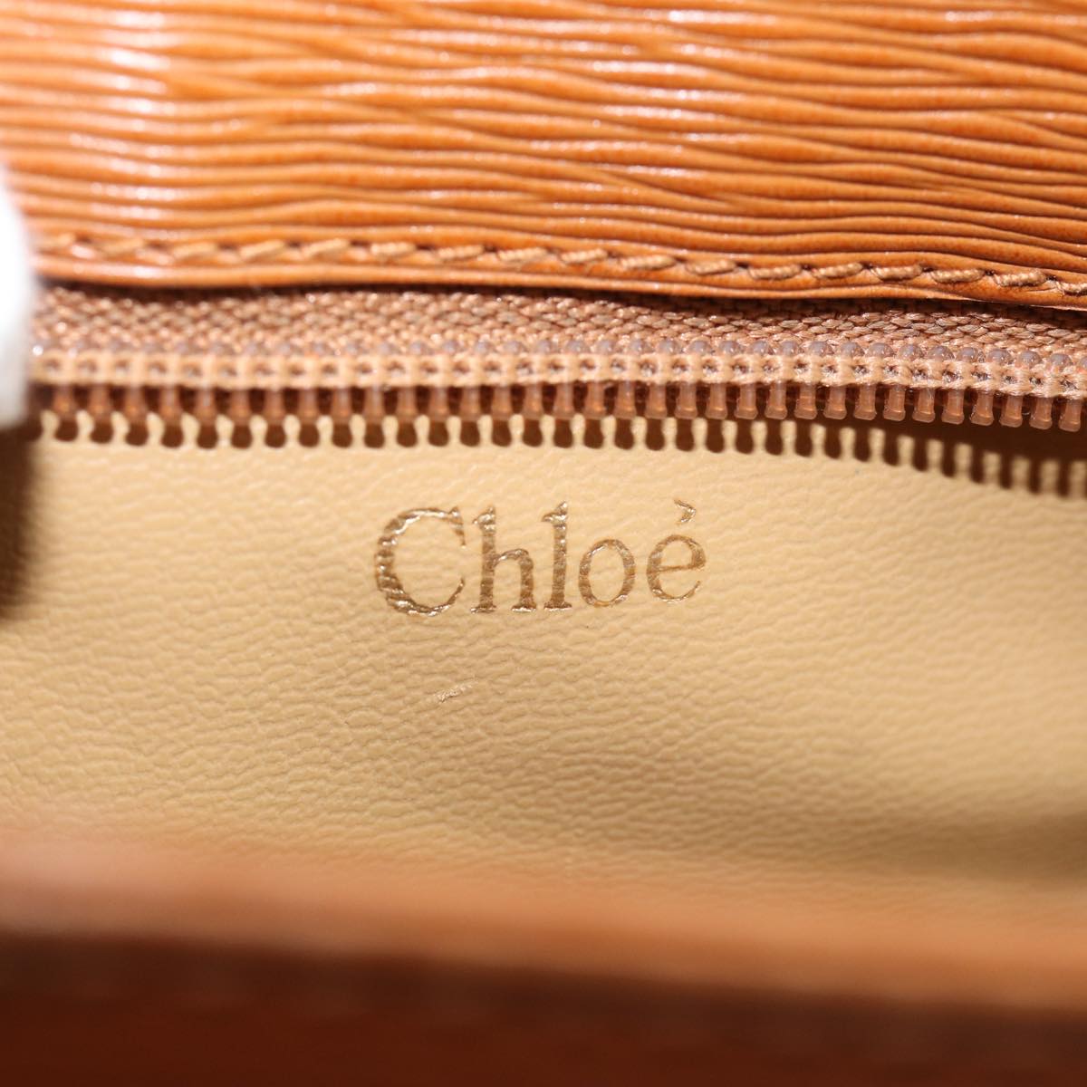 Chloe Chain Shoulder Bag Leather Brown Auth yk13311