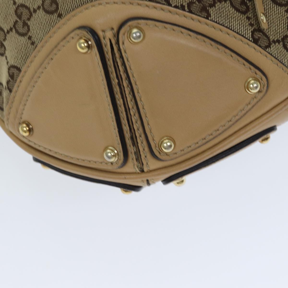 GUCCI GG Canvas Indy Hand Bag 2way Beige 182888 Auth yk13331