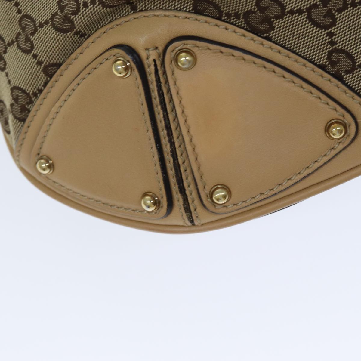 GUCCI GG Canvas Indy Hand Bag 2way Beige 182888 Auth yk13331