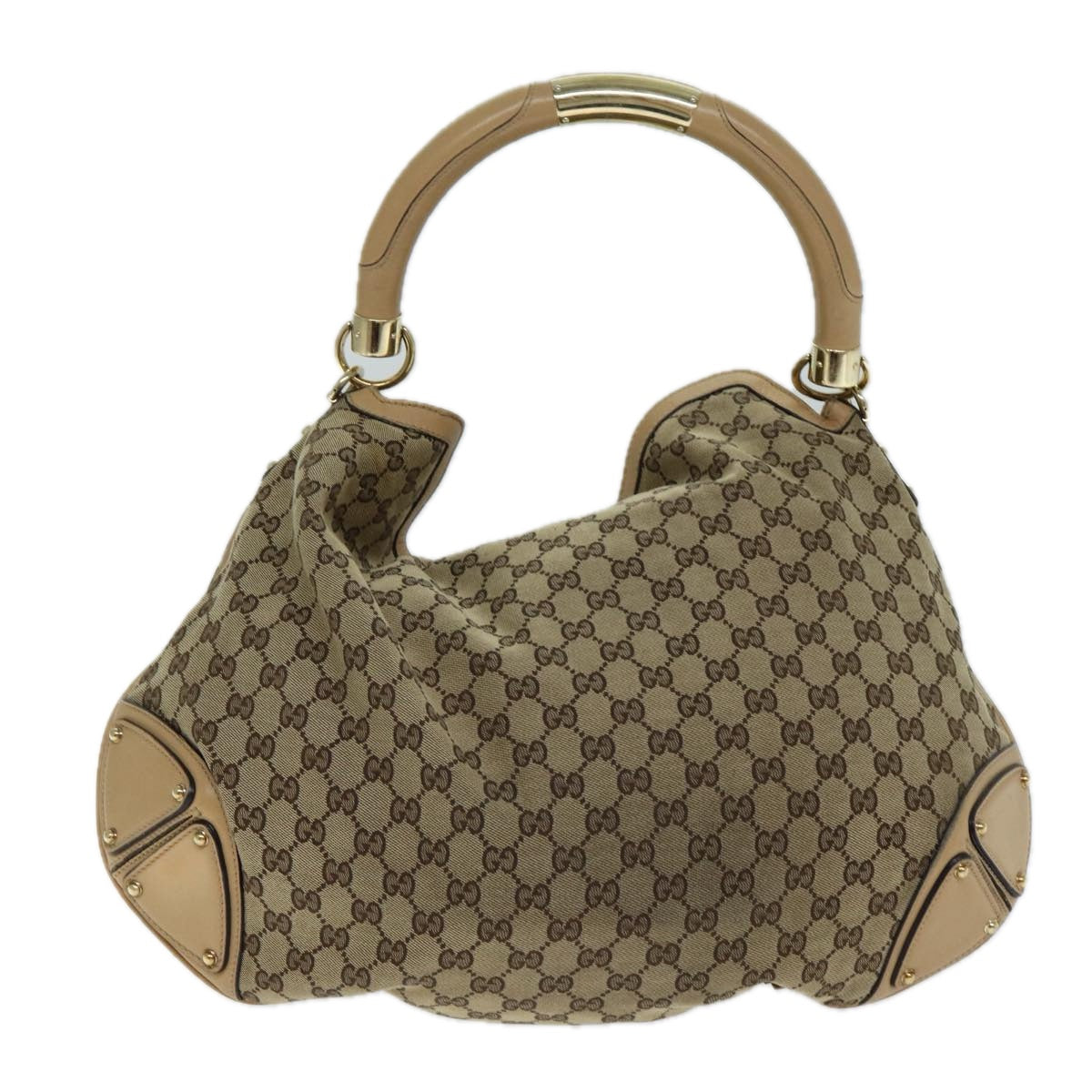 GUCCI GG Canvas Indy Hand Bag 2way Beige 182888 Auth yk13331