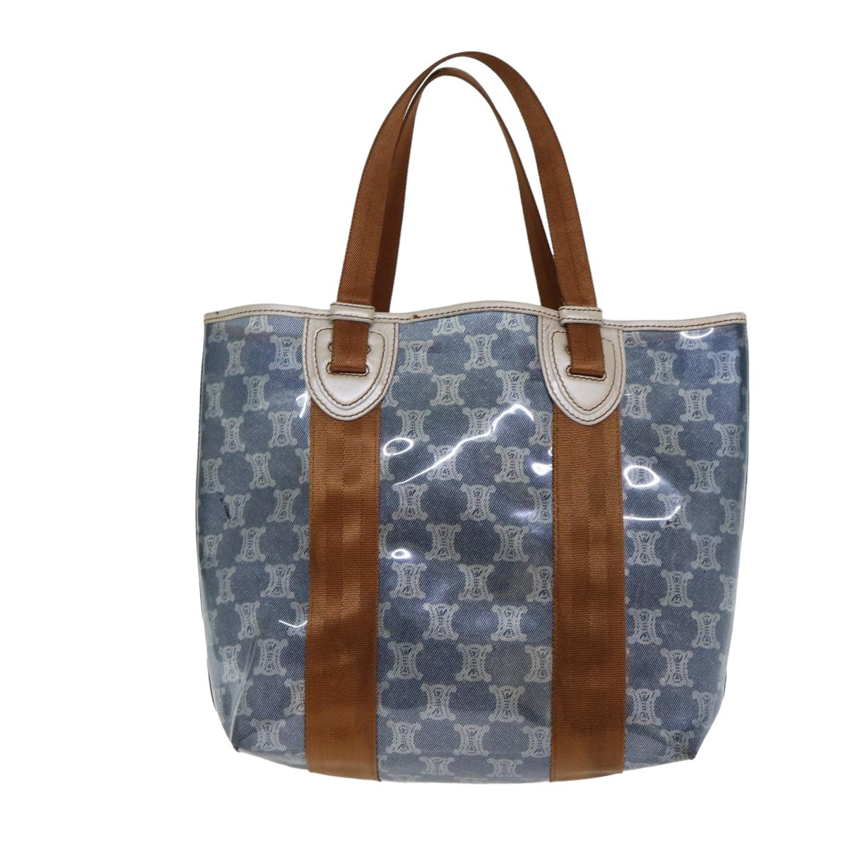 CELINE Paris Macadam Canvas Tote Bag Vinyl Blue Auth yk13336