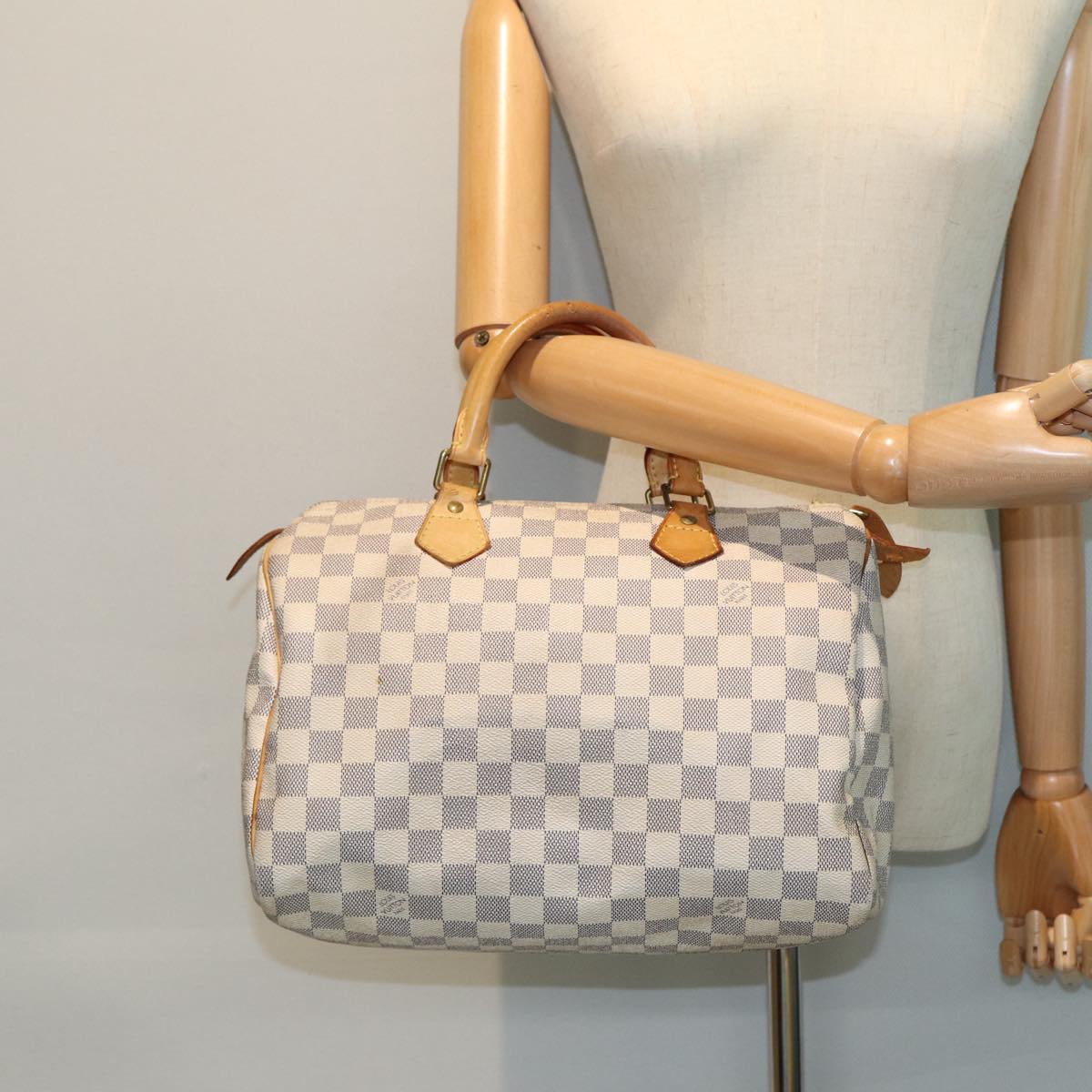 LOUIS VUITTON Damier Azur Speedy 30 Hand Bag N41533 LV Auth yk13352