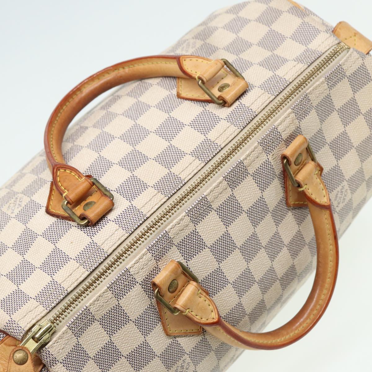 LOUIS VUITTON Damier Azur Speedy 30 Hand Bag N41533 LV Auth yk13352