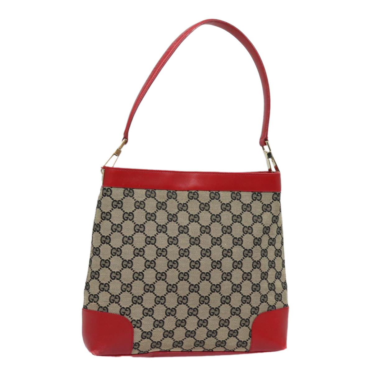 GUCCI GG Canvas Shoulder Bag Beige Red 001 4231 Auth yk13379