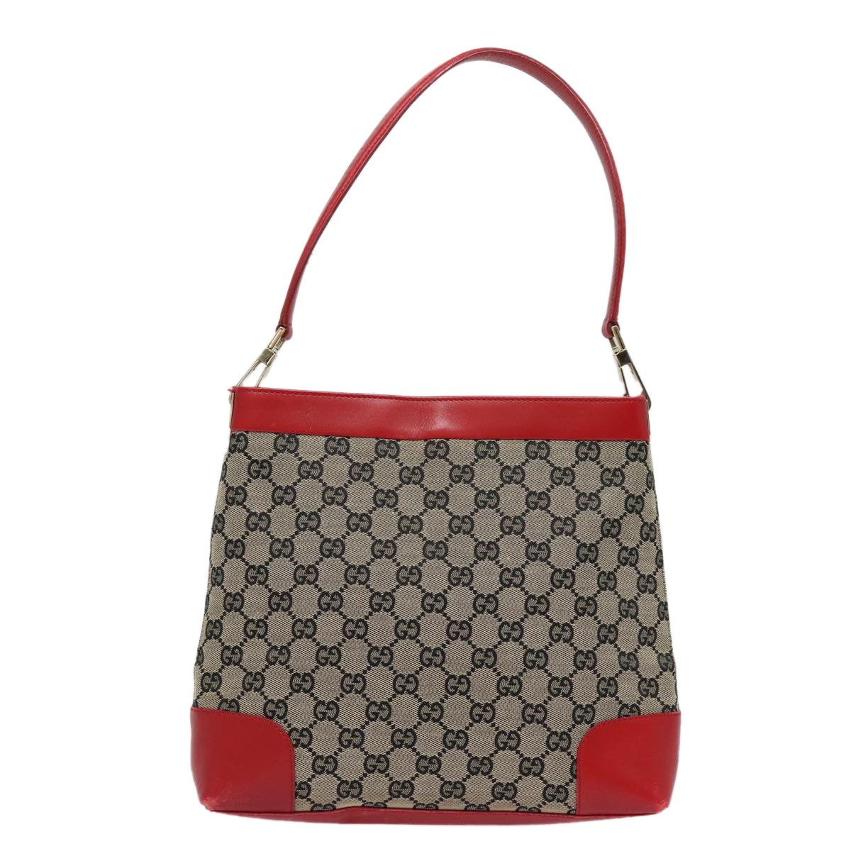 GUCCI GG Canvas Shoulder Bag Beige Red 001 4231 Auth yk13379