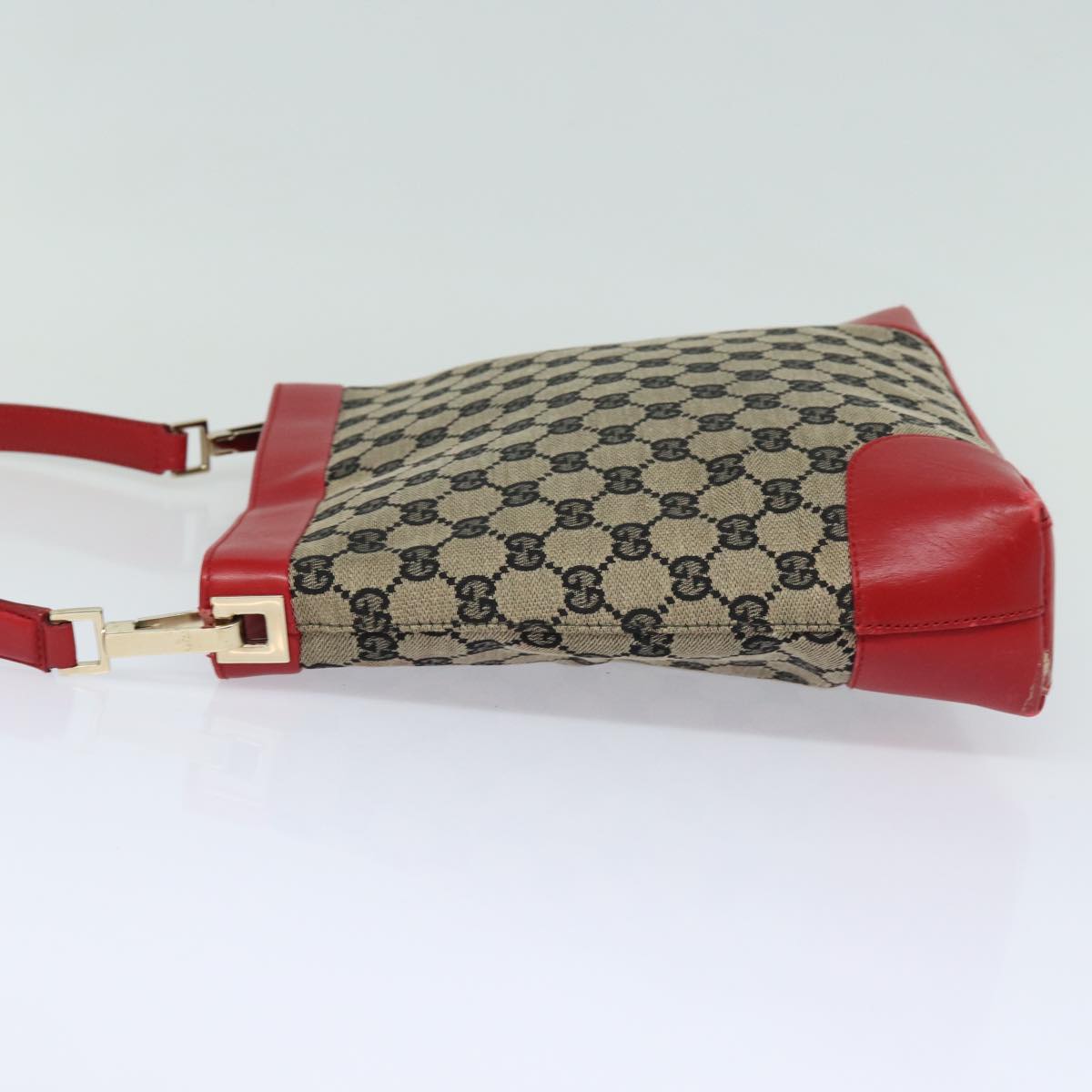 GUCCI GG Canvas Shoulder Bag Beige Red 001 4231 Auth yk13379