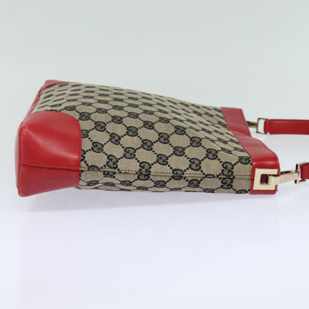 GUCCI GG Canvas Shoulder Bag Beige Red 001 4231 Auth yk13379