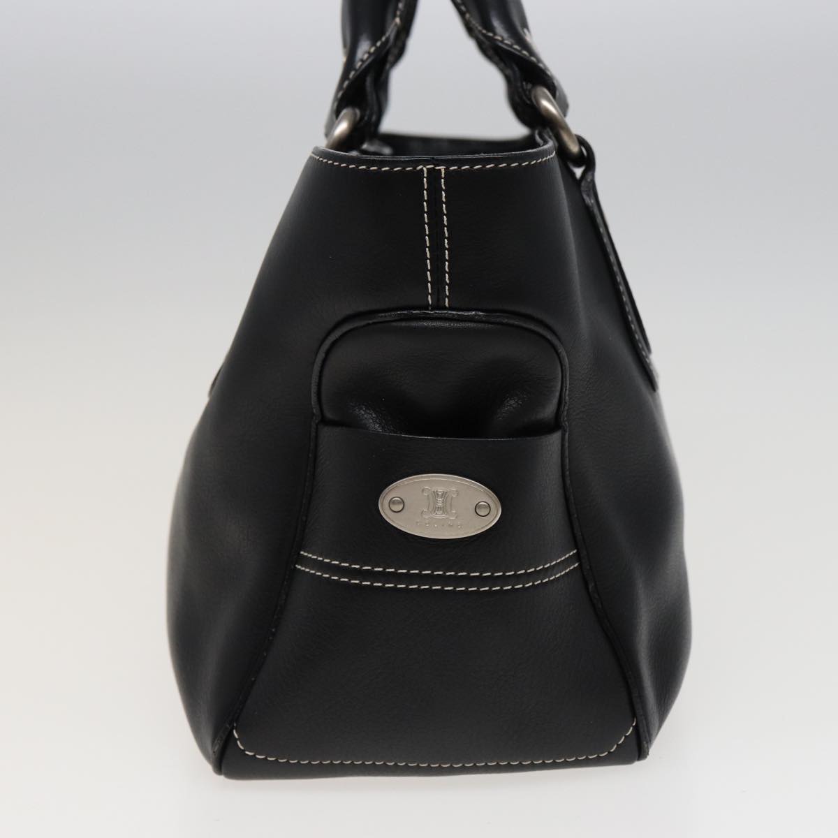 CELINE Boogie bag Hand Bag Leather Black Auth yk13395