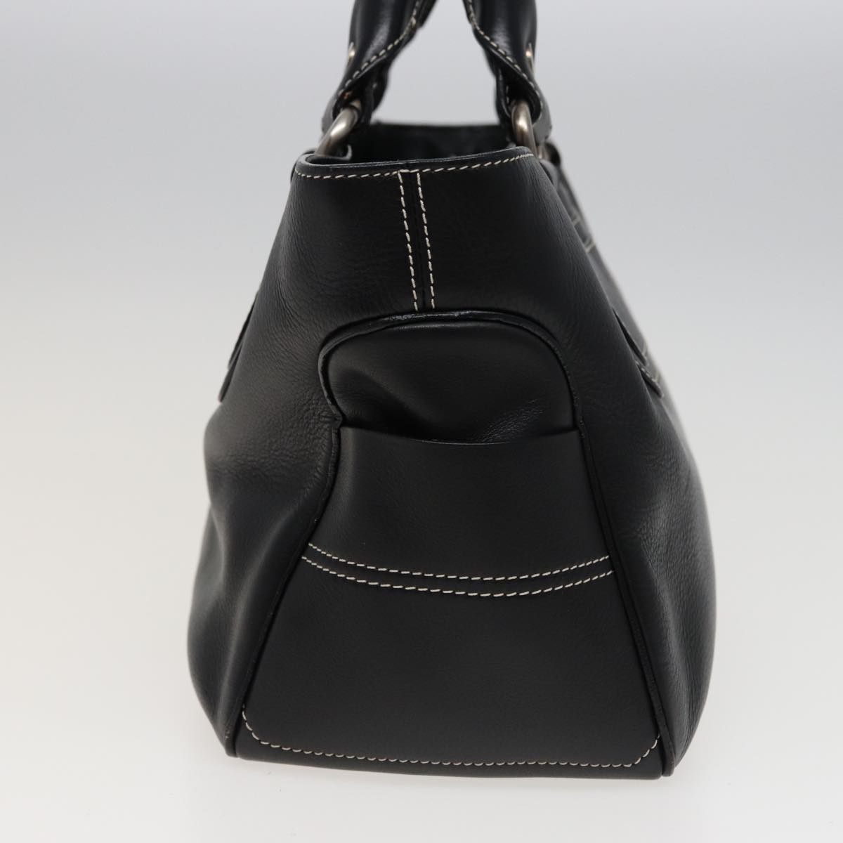 CELINE Boogie bag Hand Bag Leather Black Auth yk13395