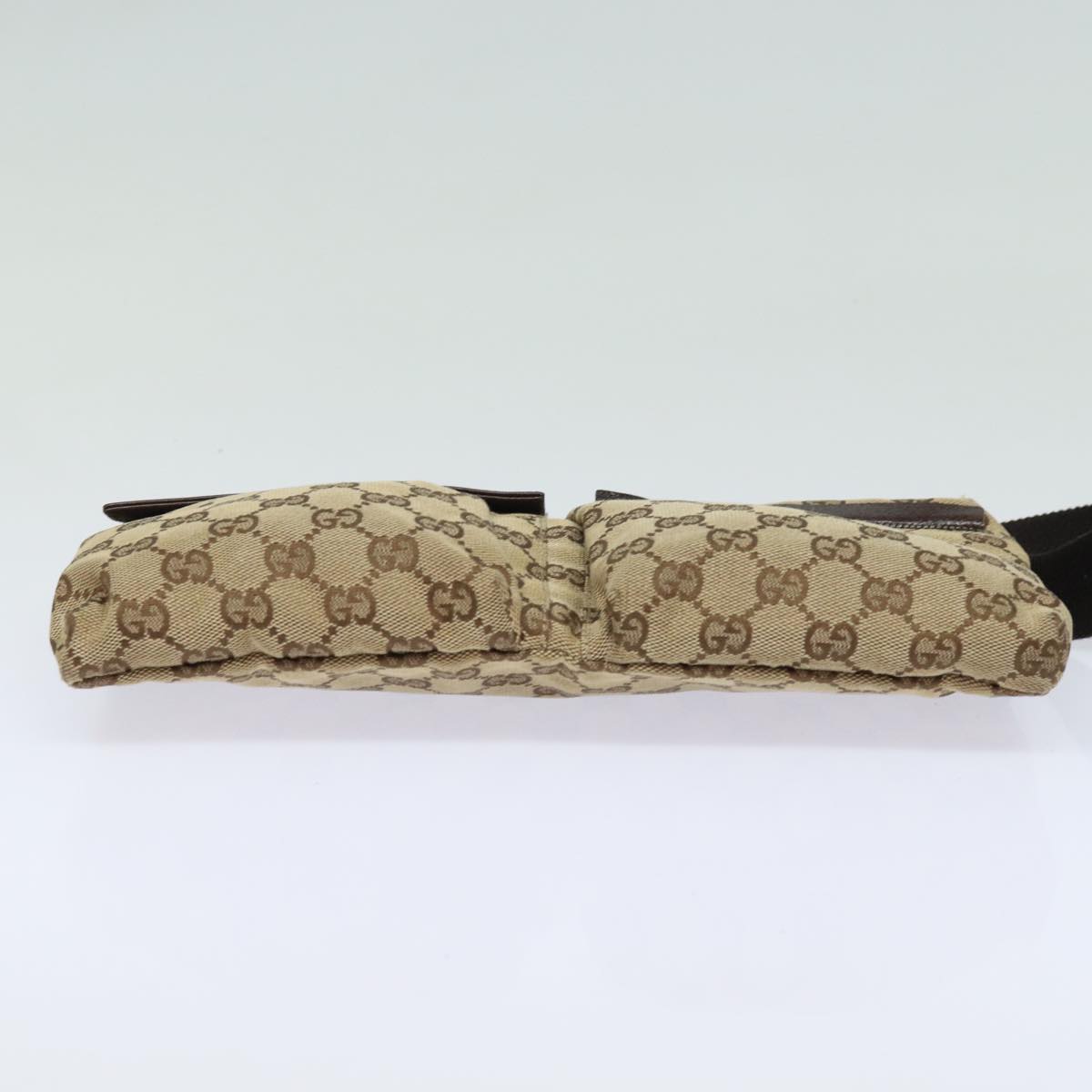 GUCCI GG Canvas Waist bag Beige 28566 Auth yk13396