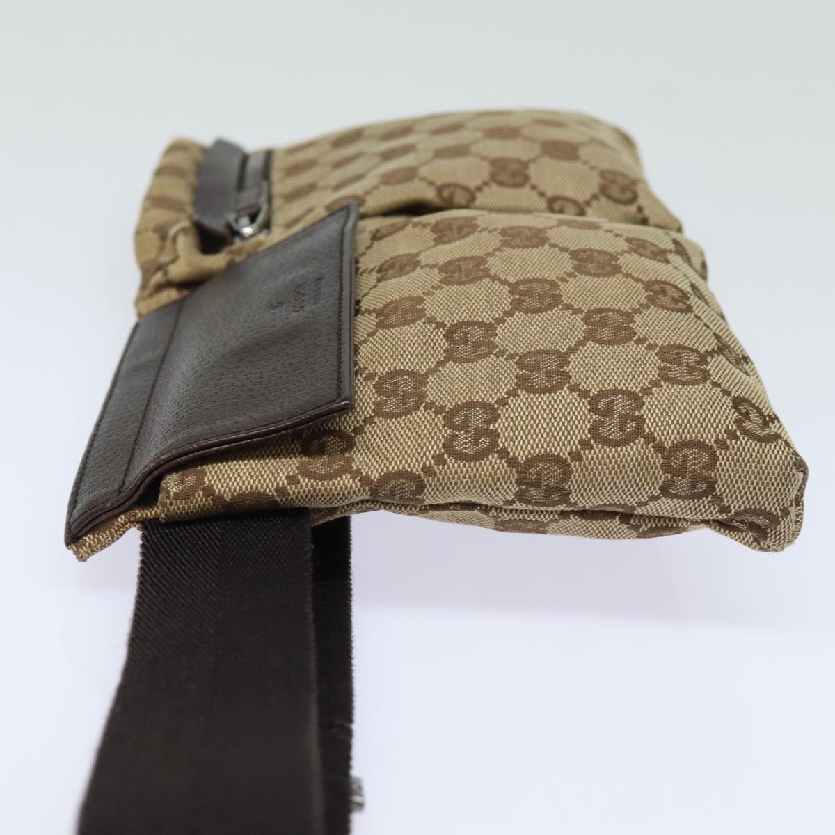 GUCCI GG Canvas Waist bag Beige 28566 Auth yk13396