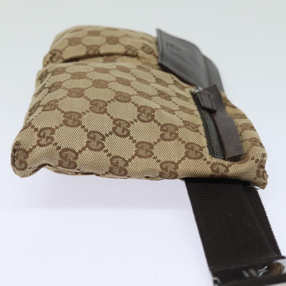 GUCCI GG Canvas Waist bag Beige 28566 Auth yk13396