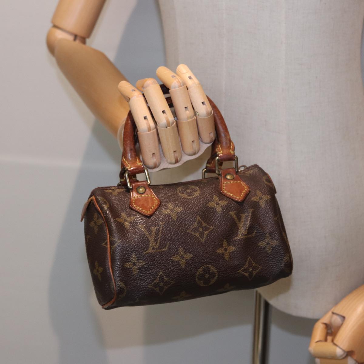 LOUIS VUITTON Monogram Mini Speedy Hand Bag M41534 LV Auth yk13403