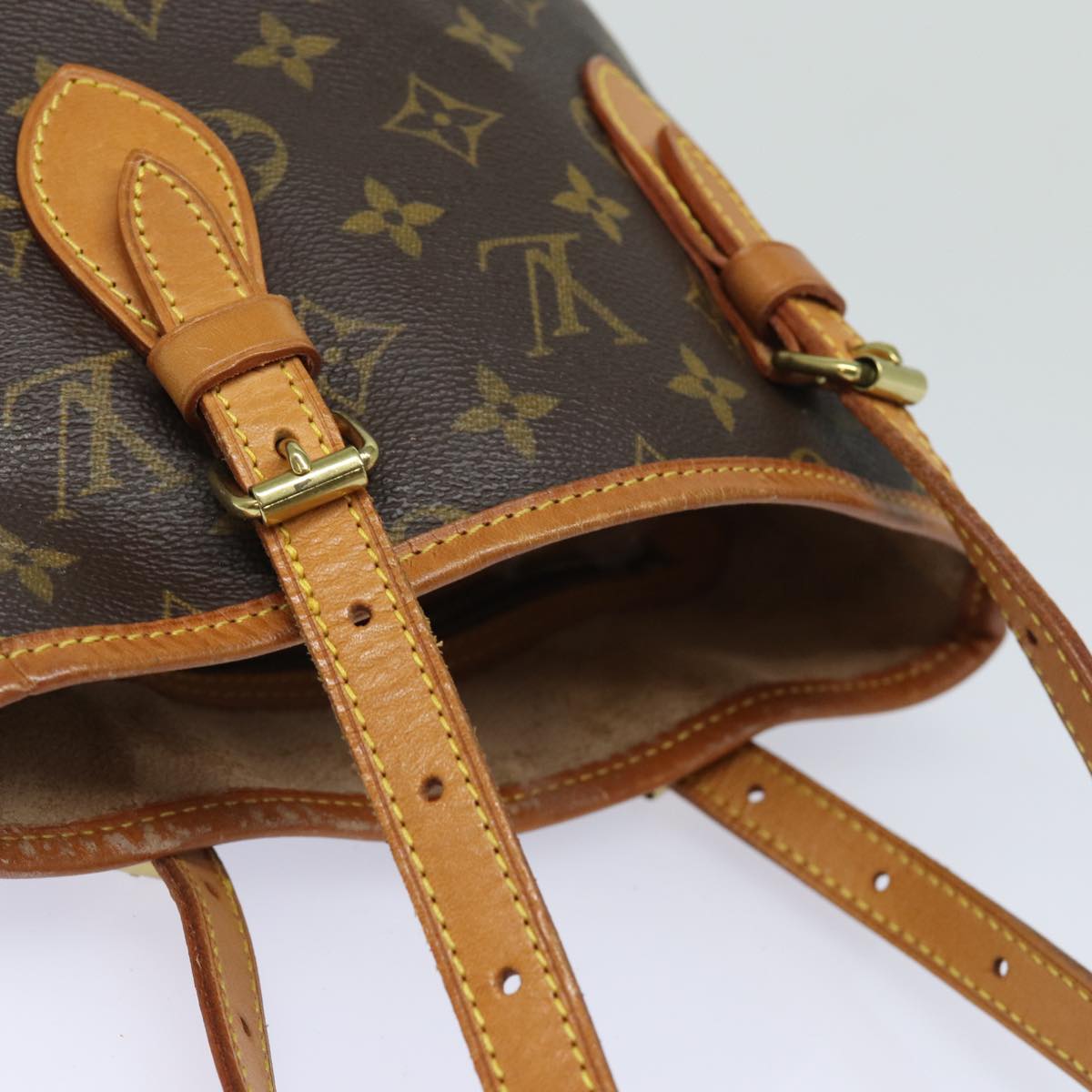 LOUIS VUITTON Monogram Bucket PM Shoulder Bag M42238 LV Auth yk13416