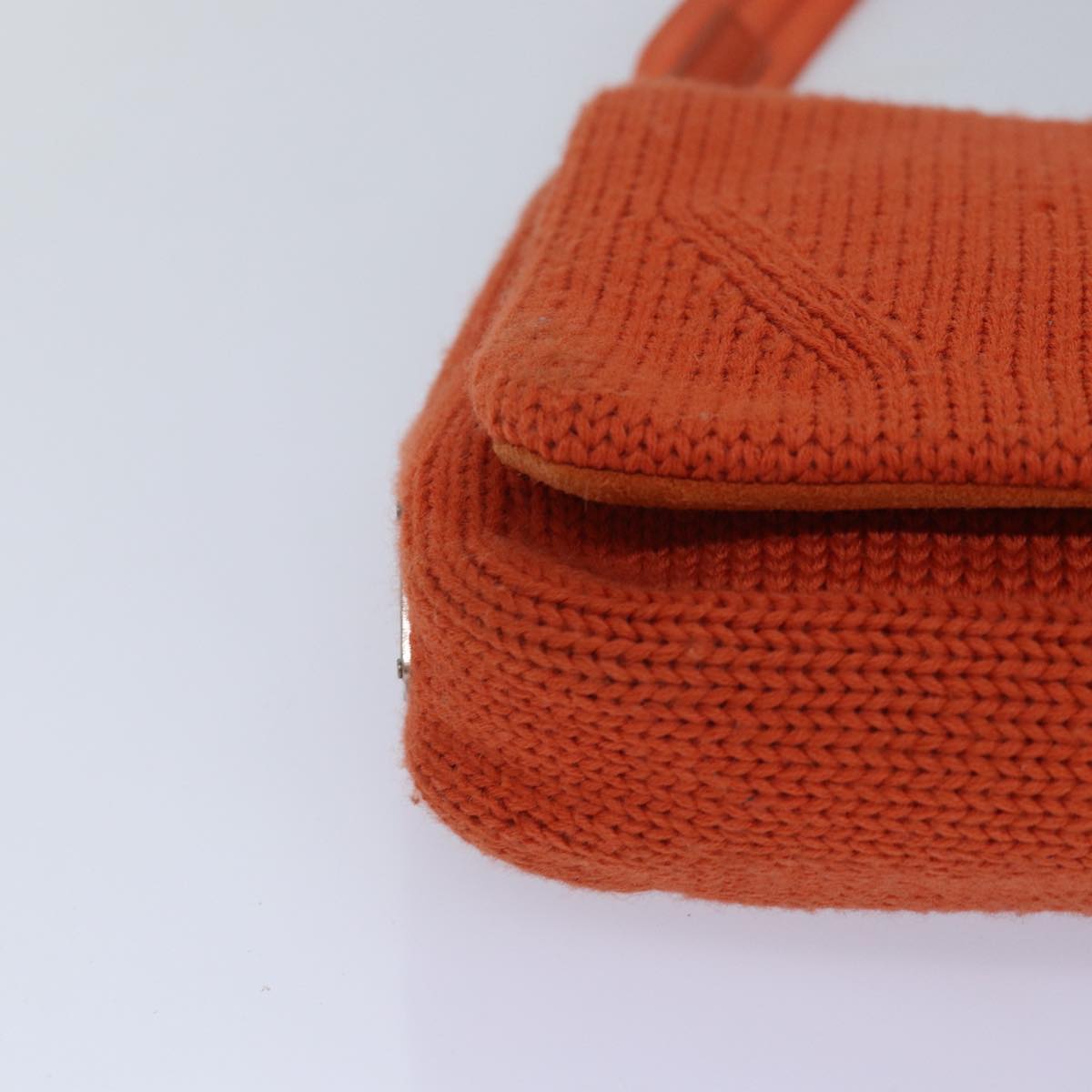 PRADA Shoulder Bag Cotton Orange Auth yk13421