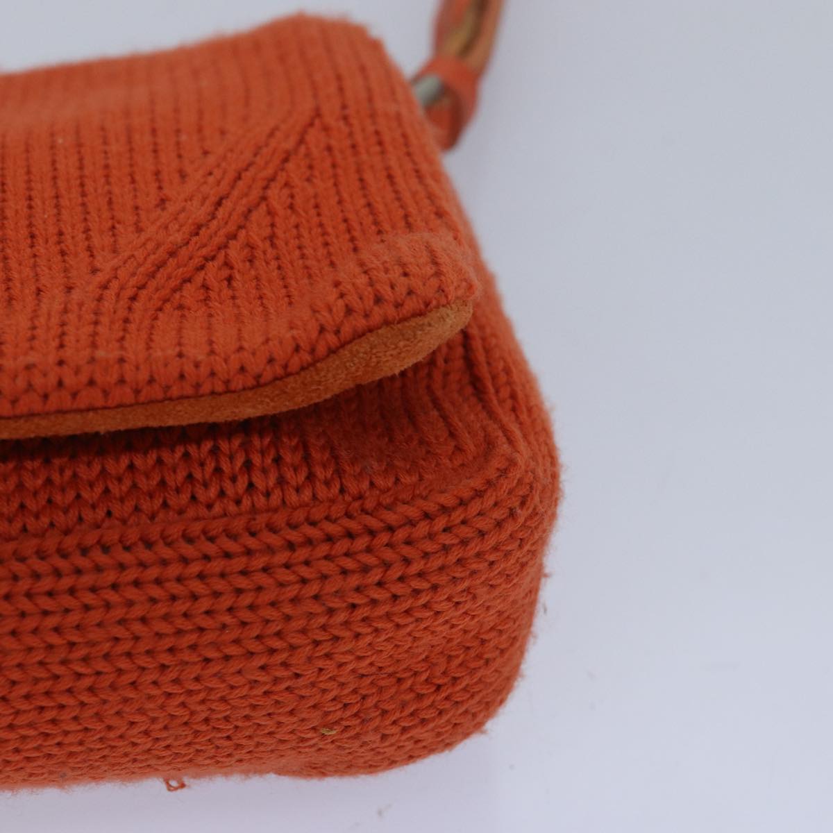 PRADA Shoulder Bag Cotton Orange Auth yk13421