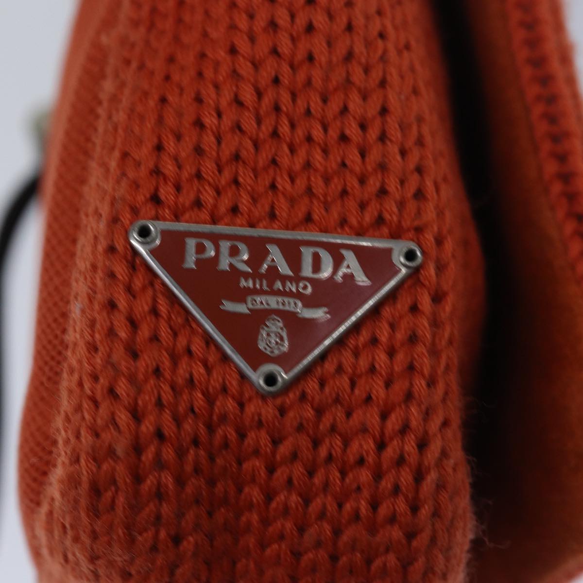 PRADA Shoulder Bag Cotton Orange Auth yk13421