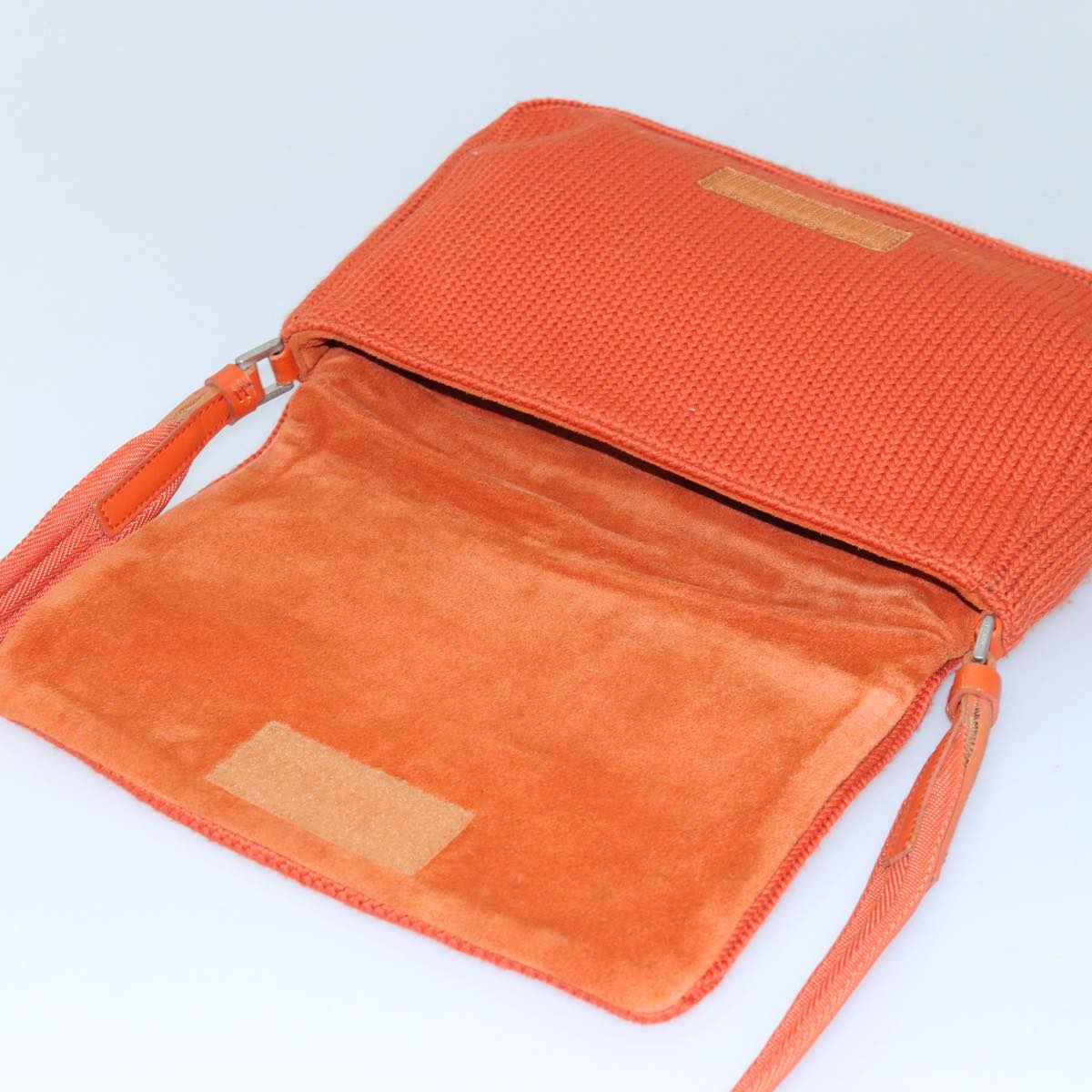 PRADA Shoulder Bag Cotton Orange Auth yk13421