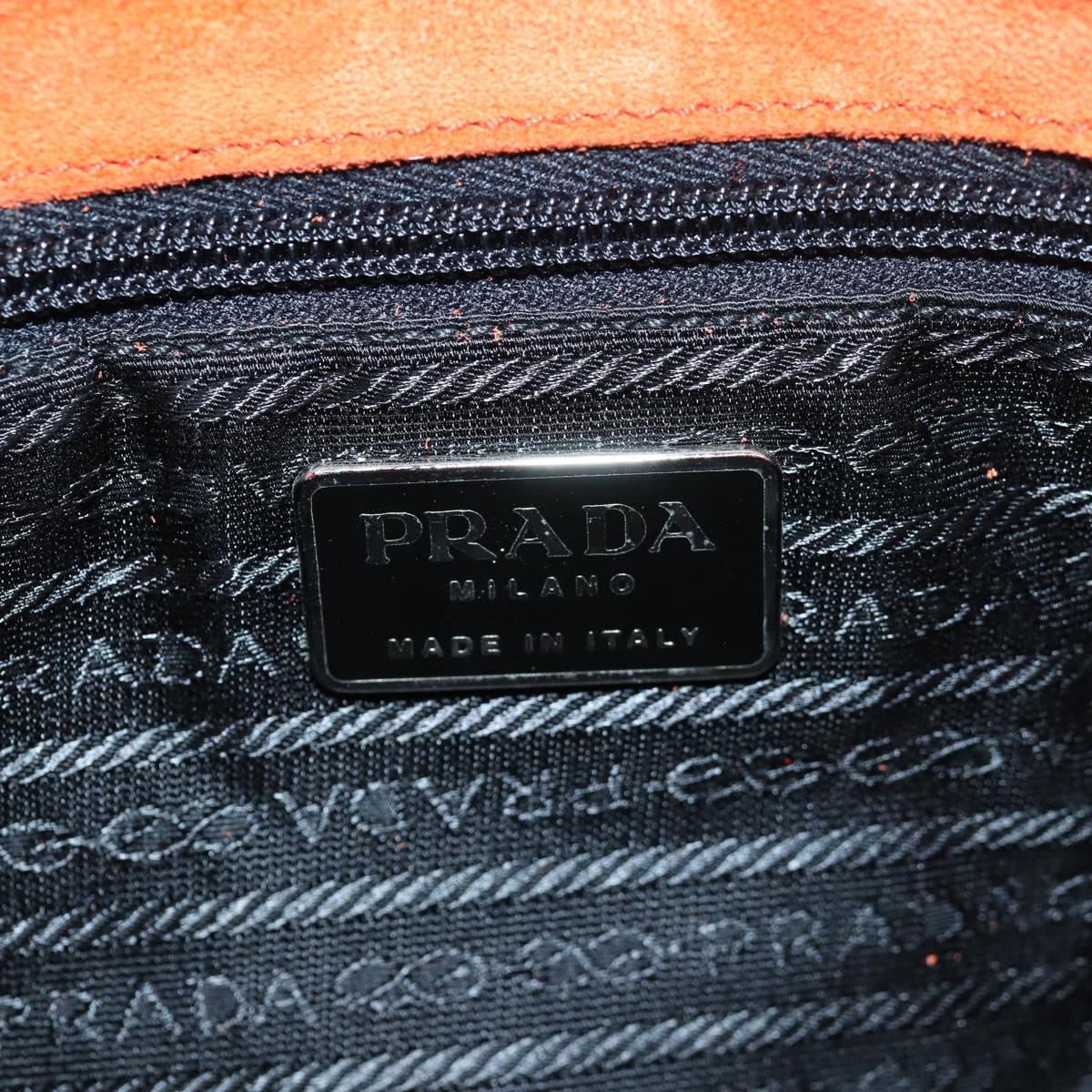 PRADA Shoulder Bag Cotton Orange Auth yk13421