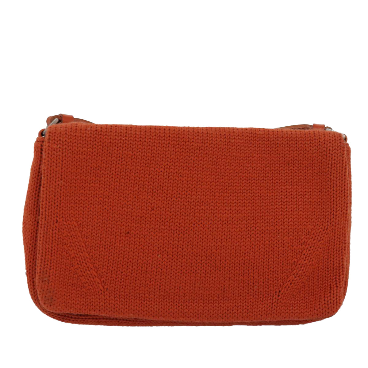 PRADA Shoulder Bag Cotton Orange Auth yk13421