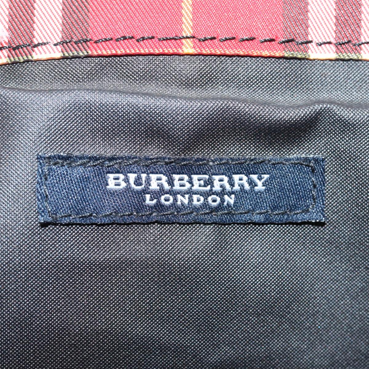 BURBERRY Nova Check Hand Bag Nylon Red Auth yk13442