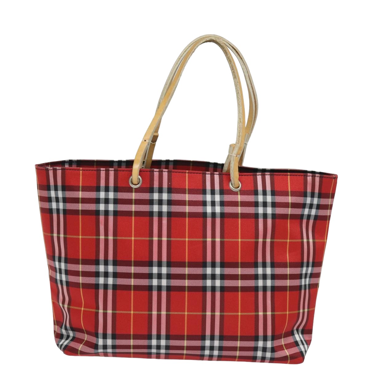 BURBERRY Nova Check Hand Bag Nylon Red Auth yk13442 - 0