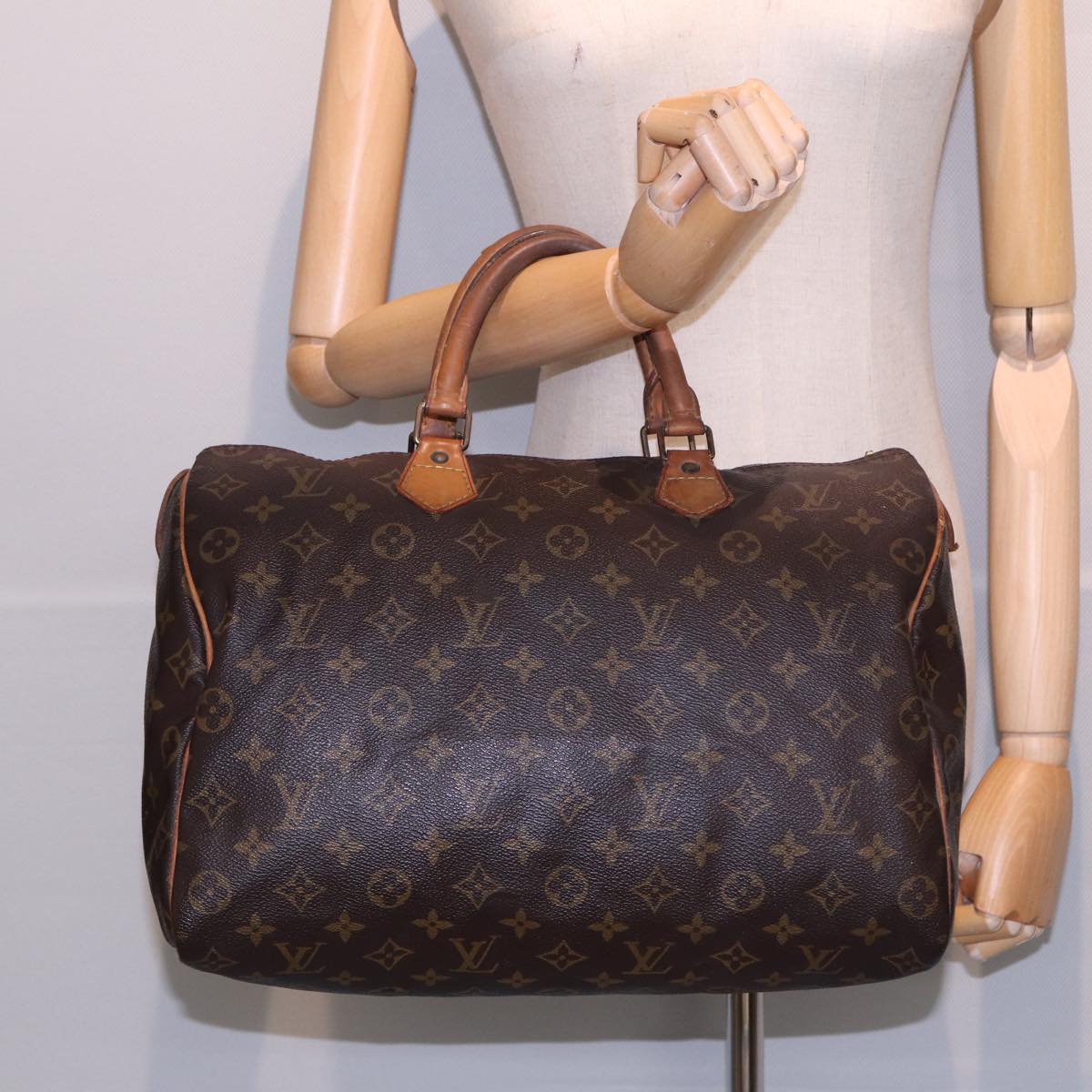 LOUIS VUITTON Monogram Speedy 35 Hand Bag M41524 LV Auth yk13444