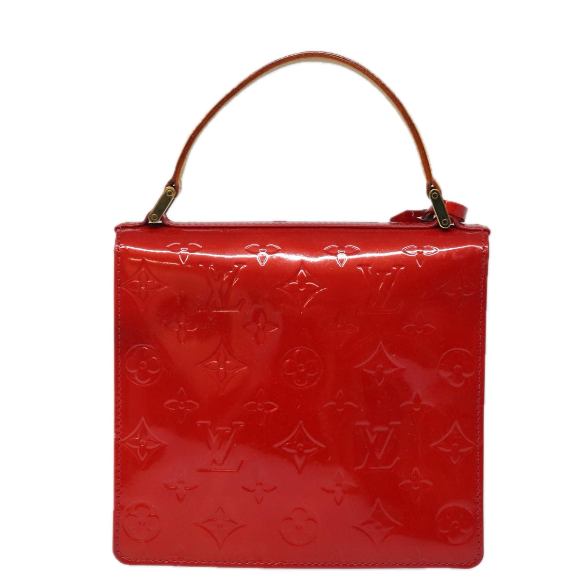 LOUIS VUITTON Monogram Vernis Spring Street Hand Bag Red M91135 LV Auth yk13451 - 0