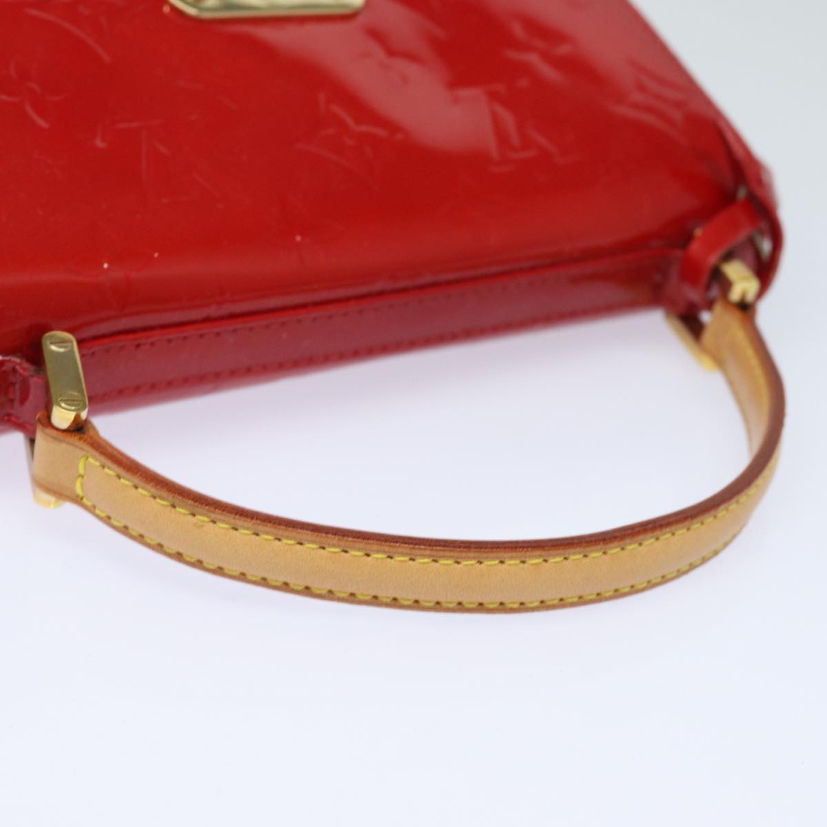 LOUIS VUITTON Monogram Vernis Spring Street Hand Bag Red M91135 LV Auth yk13451