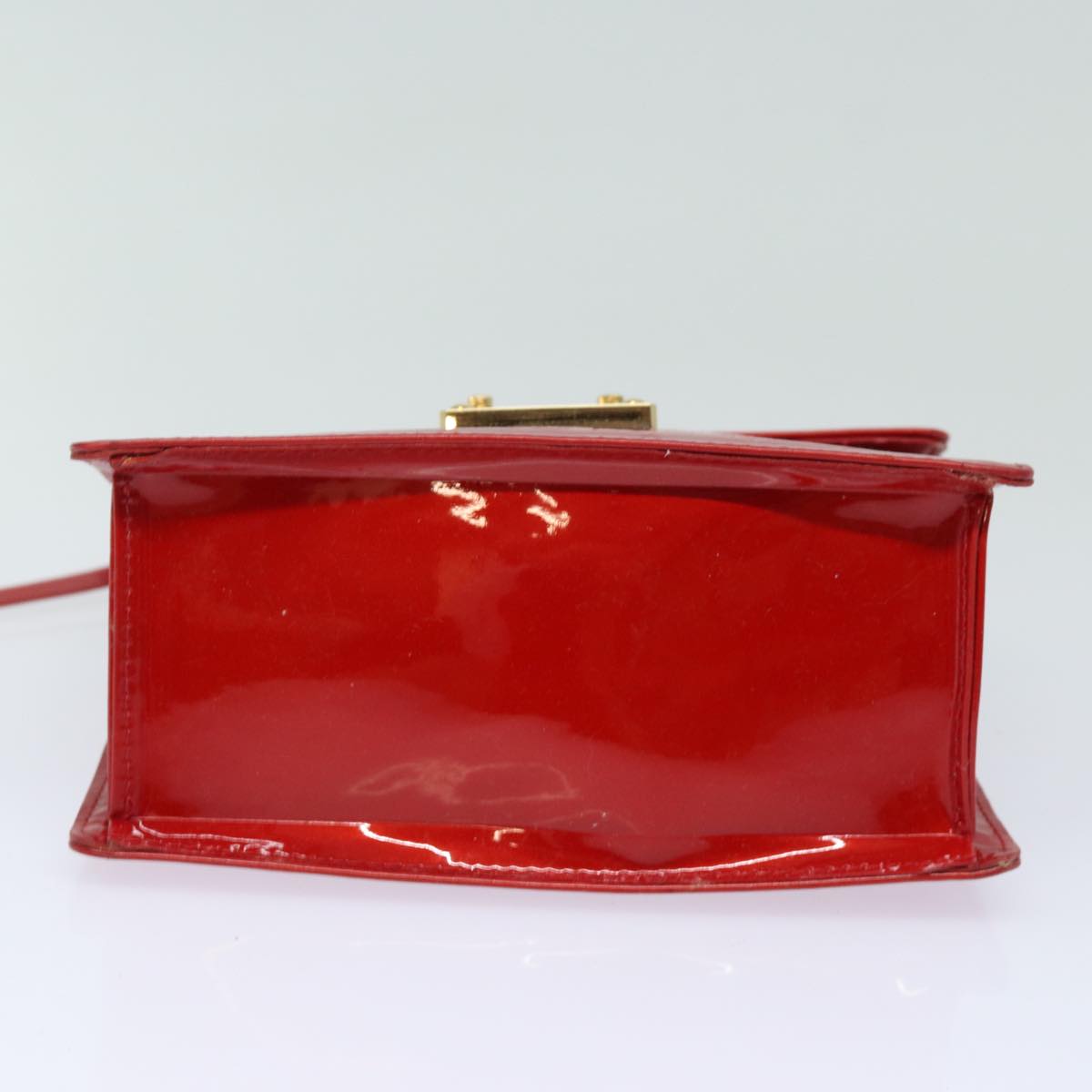 LOUIS VUITTON Monogram Vernis Spring Street Hand Bag Red M91135 LV Auth yk13451