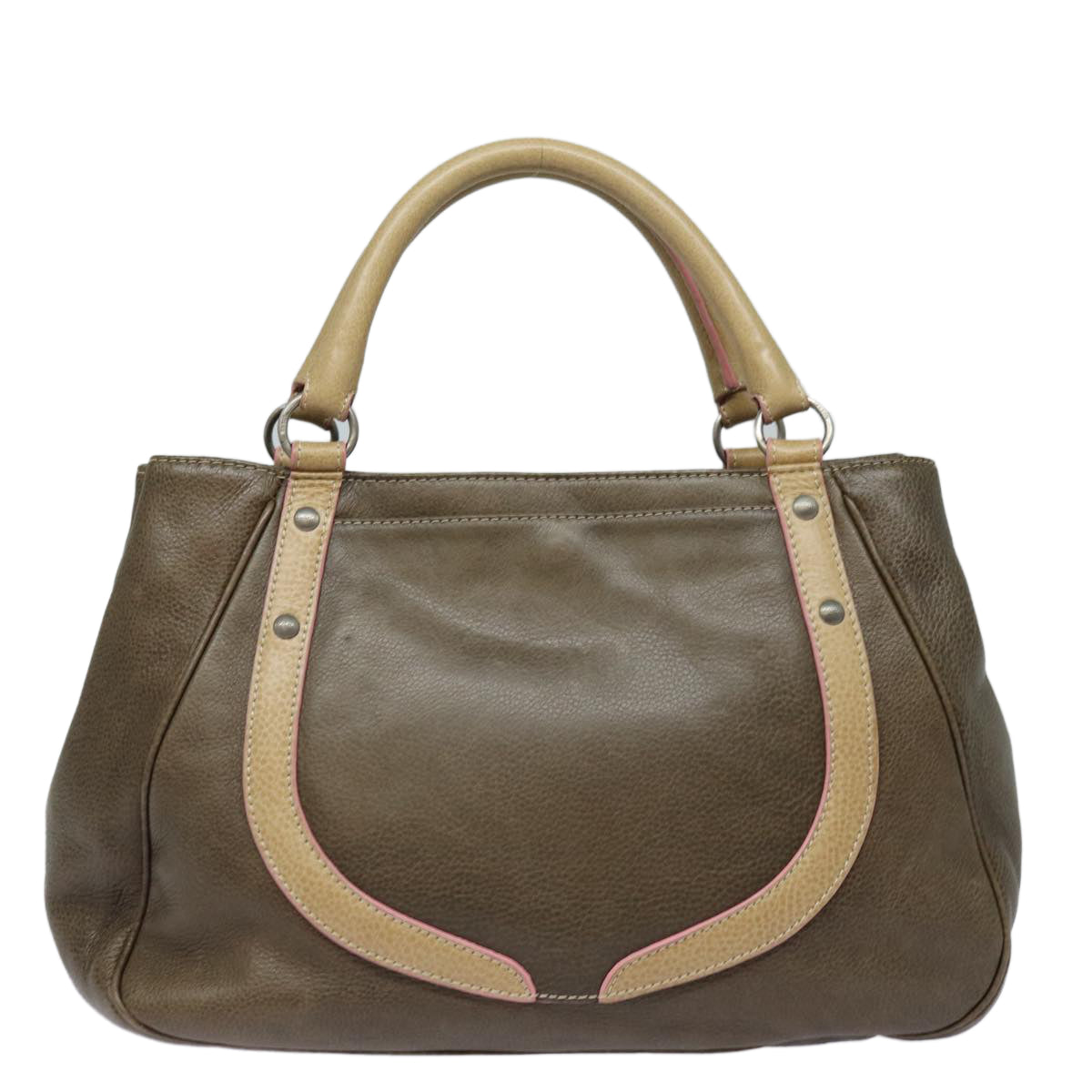 LOEWE Hand Bag Leather Brown Auth yk13453 - 0