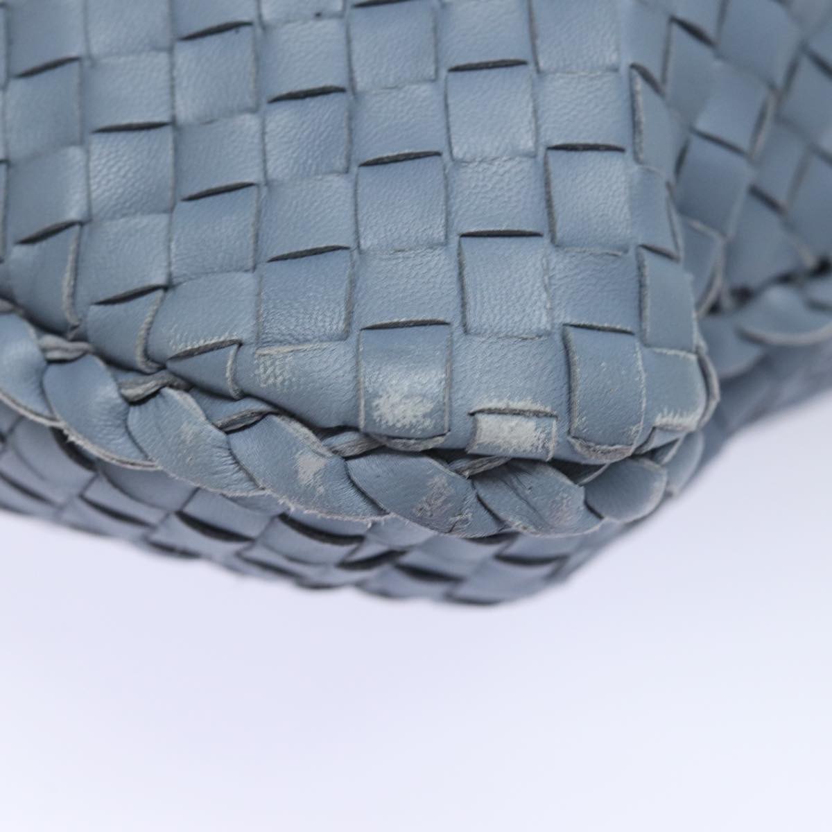 BOTTEGA VENETA INTRECCIATO Hobo Shoulder Bag Leather Blue Auth yk13498