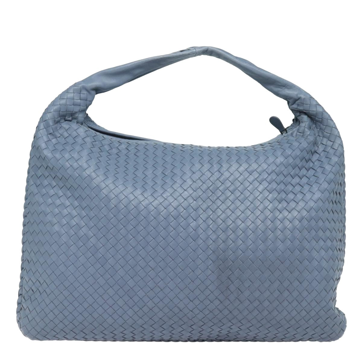 BOTTEGA VENETA INTRECCIATO Hobo Shoulder Bag Leather Blue Auth yk13498