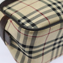 BURBERRY Nova Check Hand Bag Nylon Black Beige Auth yk13499-9