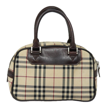 BURBERRY Nova Check Hand Bag Nylon Black Beige Auth yk13499 - 0