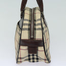 BURBERRY Nova Check Hand Bag Nylon Black Beige Auth yk13499-4