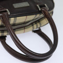 BURBERRY Nova Check Hand Bag Nylon Black Beige Auth yk13499-7