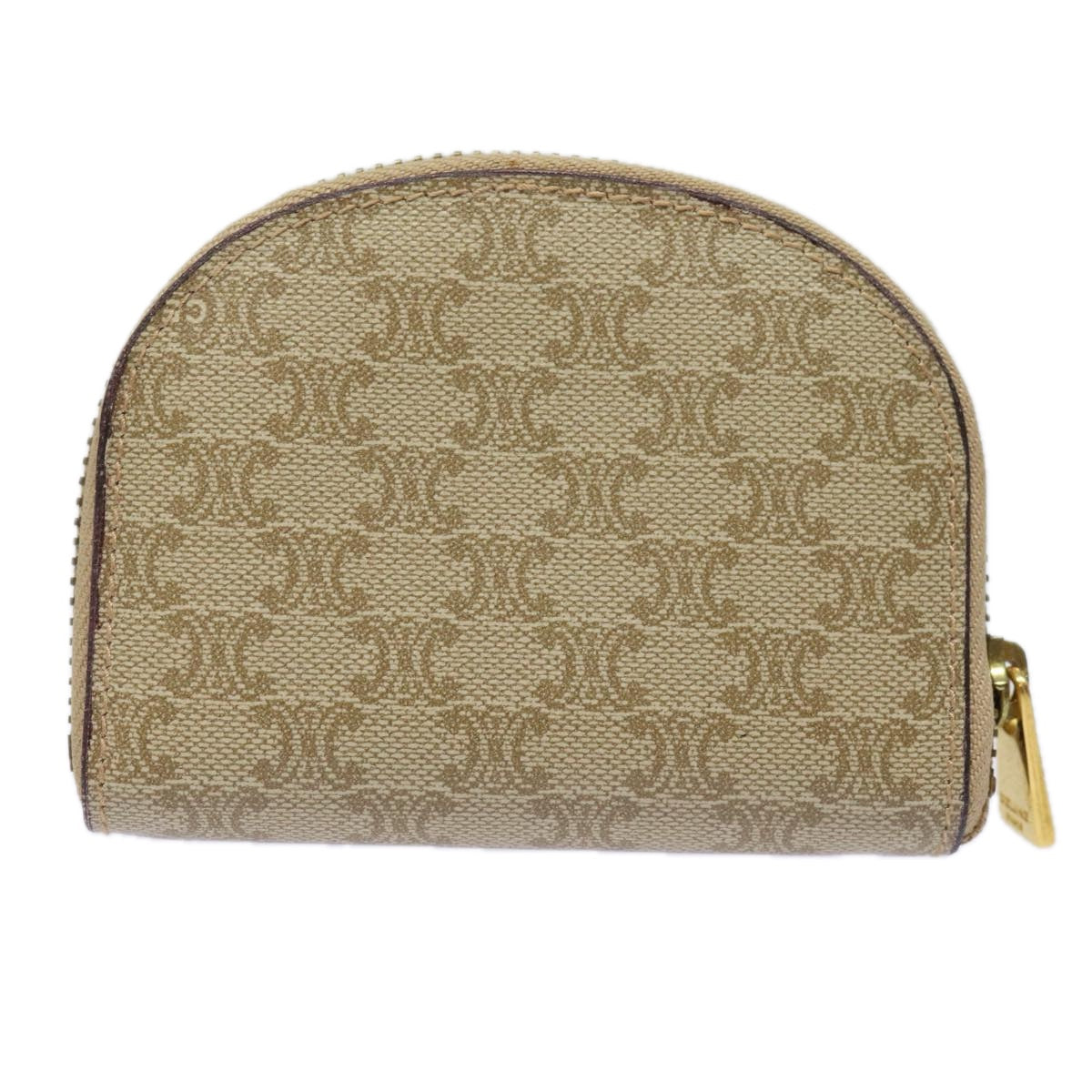 CELINE Macadam Canvas Coin Purse Beige Auth yk13518 - 0