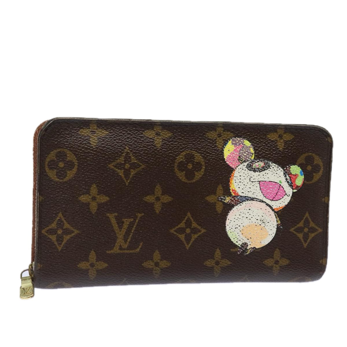 LOUIS VUITTON Monogram Panda Porte Monnaie Zip Long Wallet M61729 Auth yk13520