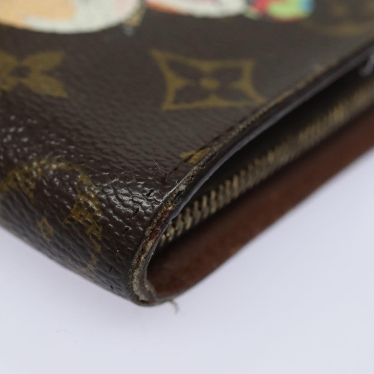 LOUIS VUITTON Monogram Panda Porte Monnaie Zip Long Wallet M61729 Auth yk13520