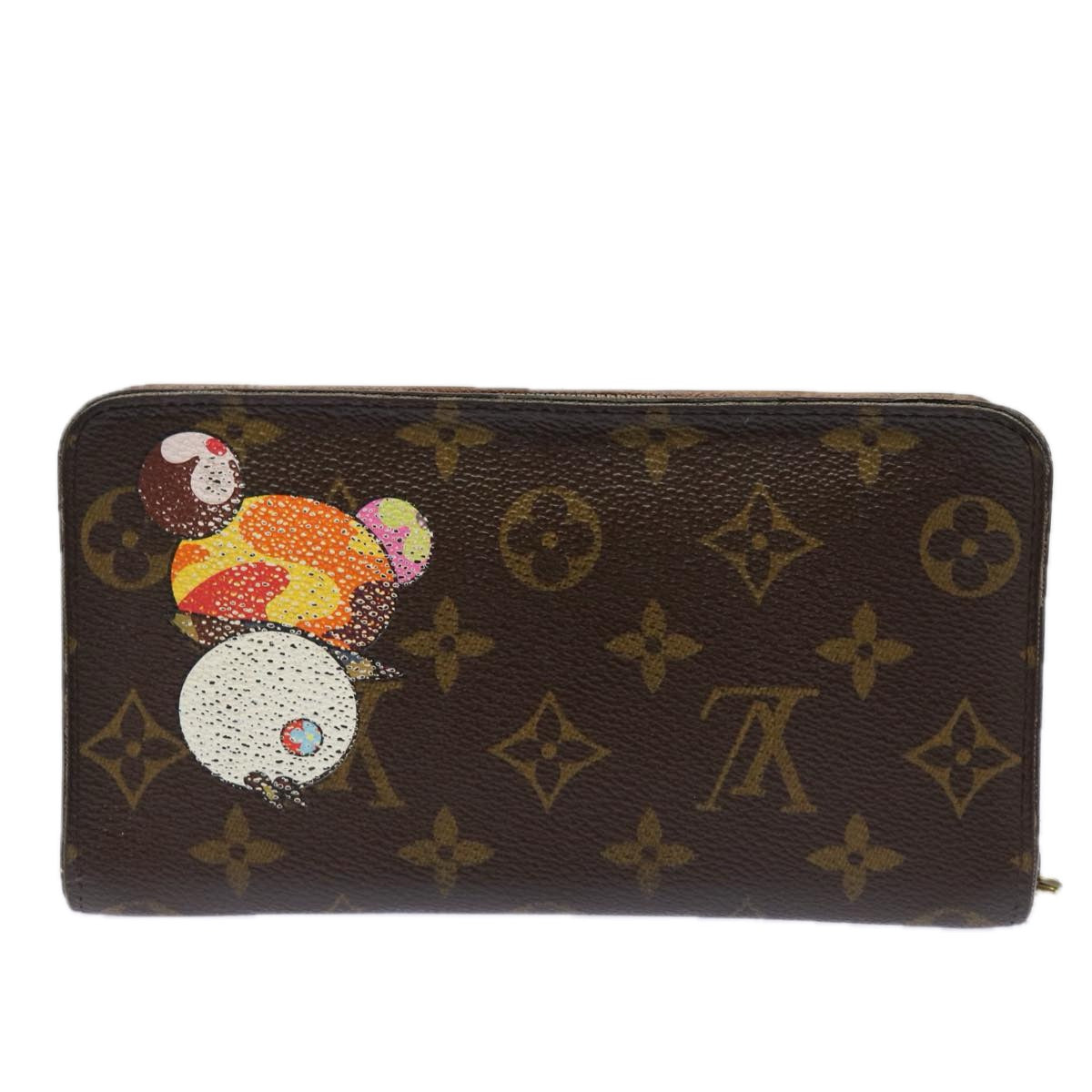 LOUIS VUITTON Monogram Panda Porte Monnaie Zip Long Wallet M61729 Auth yk13520