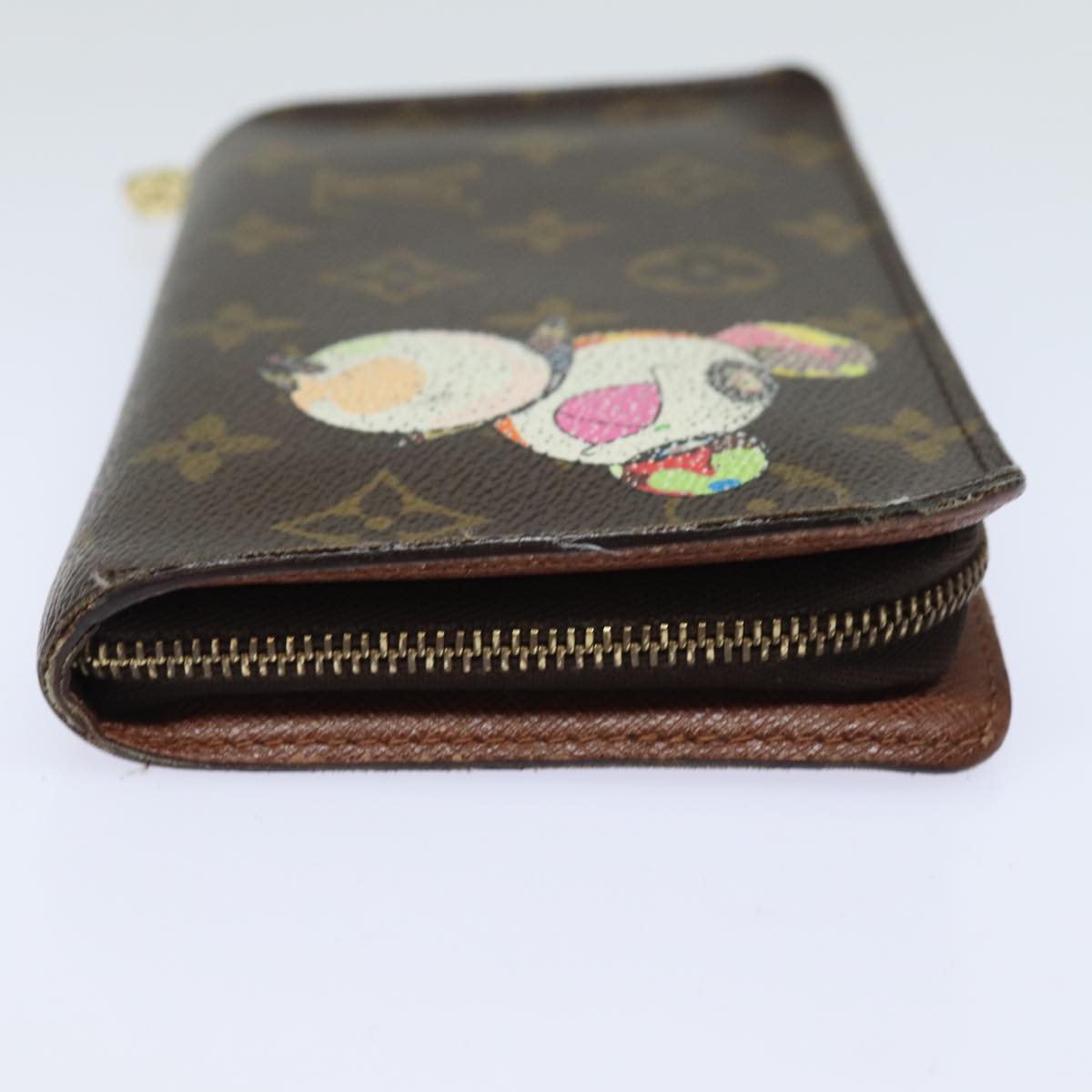 LOUIS VUITTON Monogram Panda Porte Monnaie Zip Long Wallet M61729 Auth yk13520