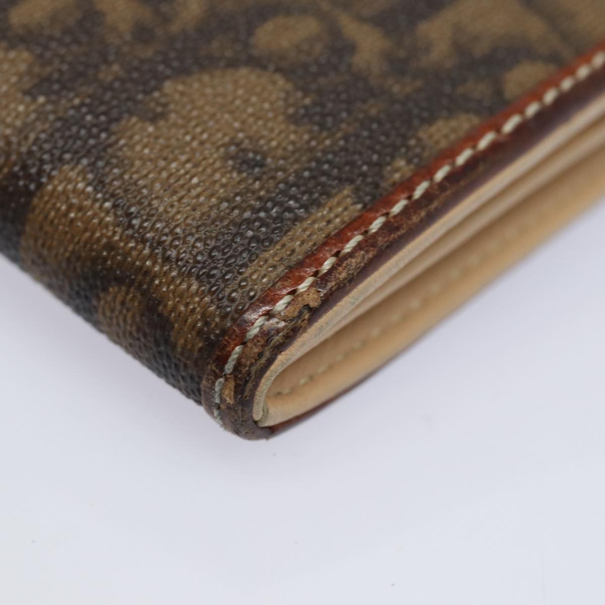 Christian Dior Trotter Canvas Wallet Brown Auth yk13525