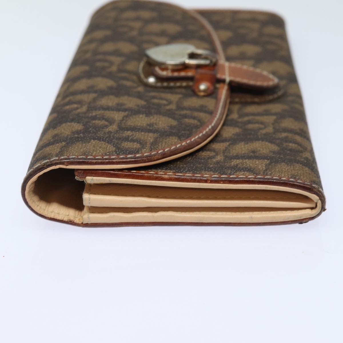 Christian Dior Trotter Canvas Wallet Brown Auth yk13525