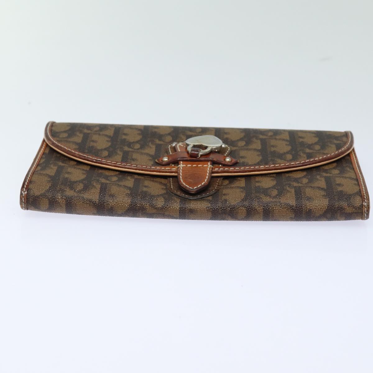 Christian Dior Trotter Canvas Wallet Brown Auth yk13525