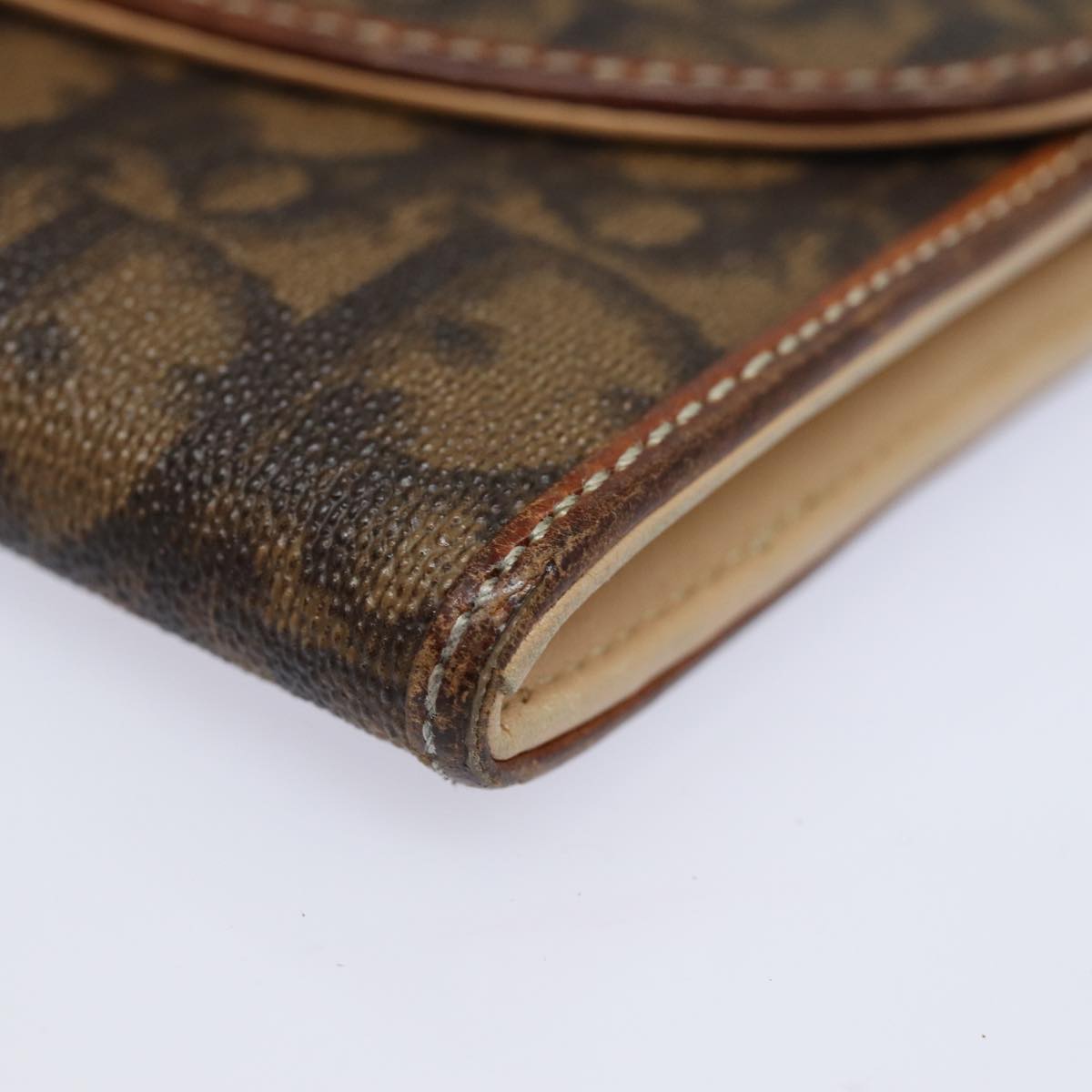 Christian Dior Trotter Canvas Wallet Brown Auth yk13525