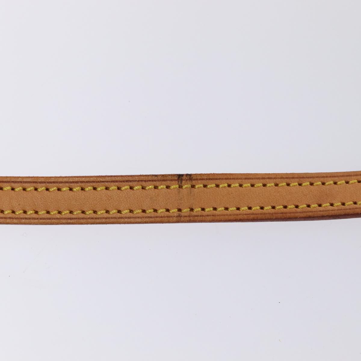 LOUIS VUITTON Shoulder Strap Leather 44.9"" Beige LV Auth yk13534