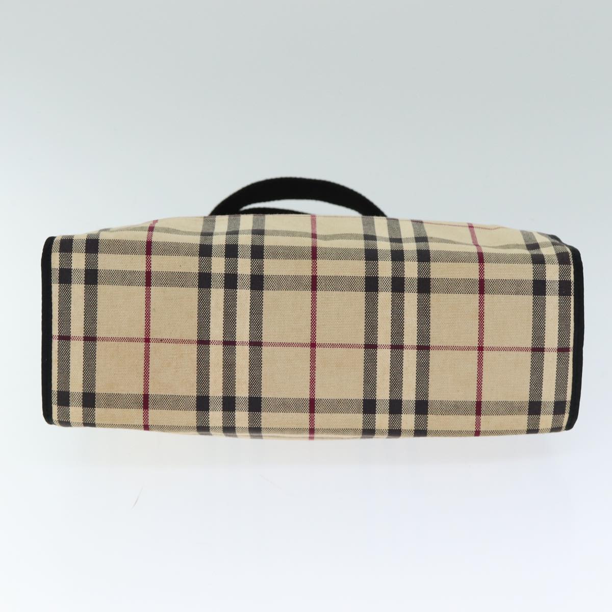 BURBERRY Nova Check Hand Bag Canvas Beige Auth yk13542